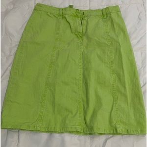 Lime Green Denim Skirt